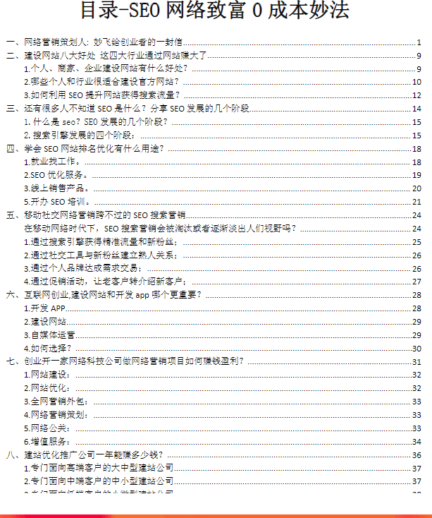 SEO网站优化赚钱电子书